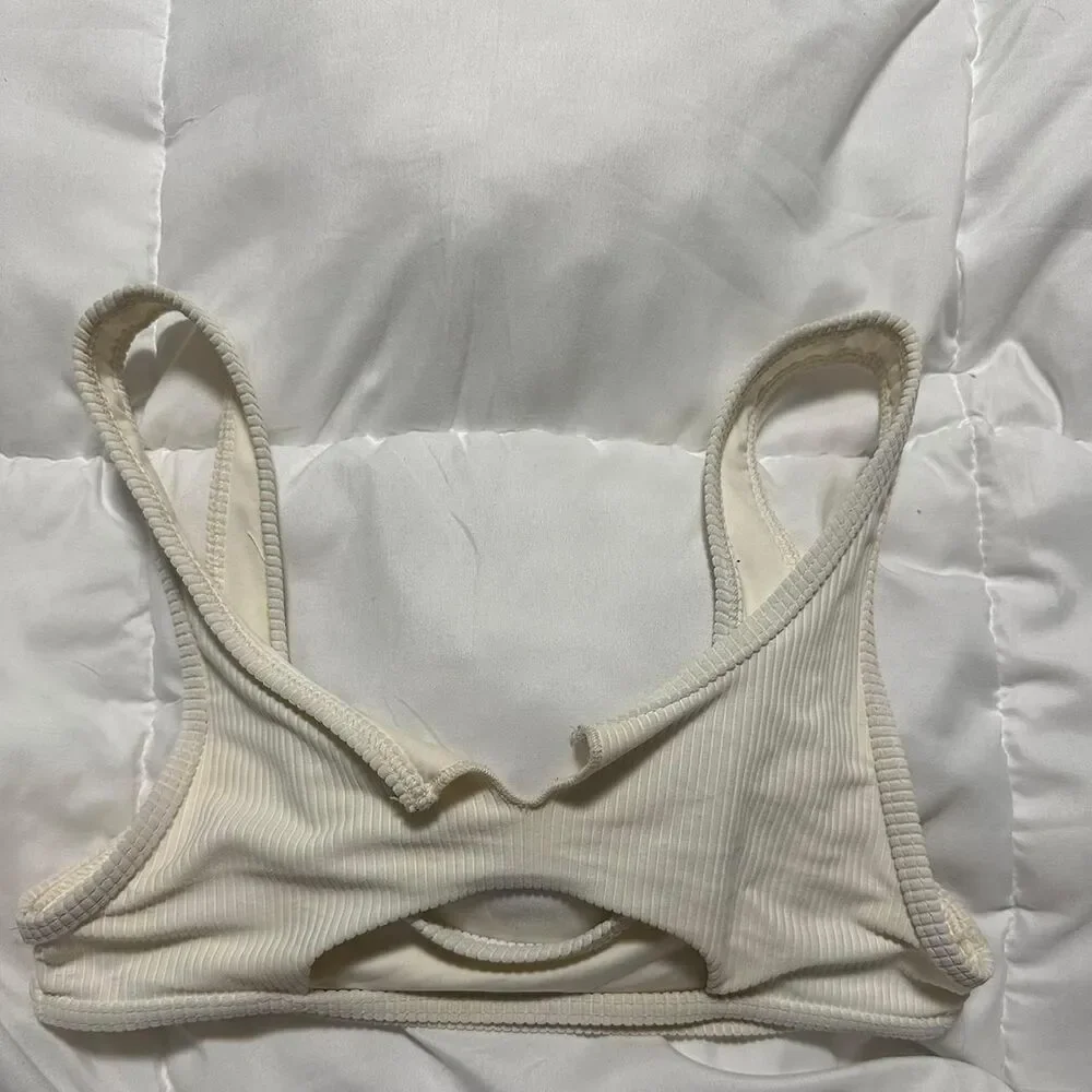 Frankies-bikinis Women's Cream and White Bikinis-and-tankini-sets